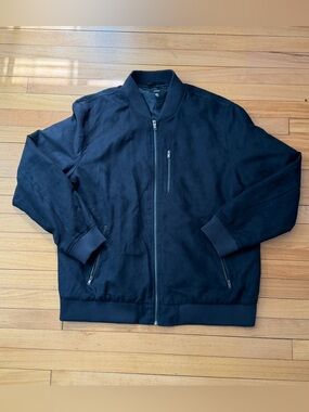 Men’s Alfani Black Bomber Jacket with Zip Pockets -2XL